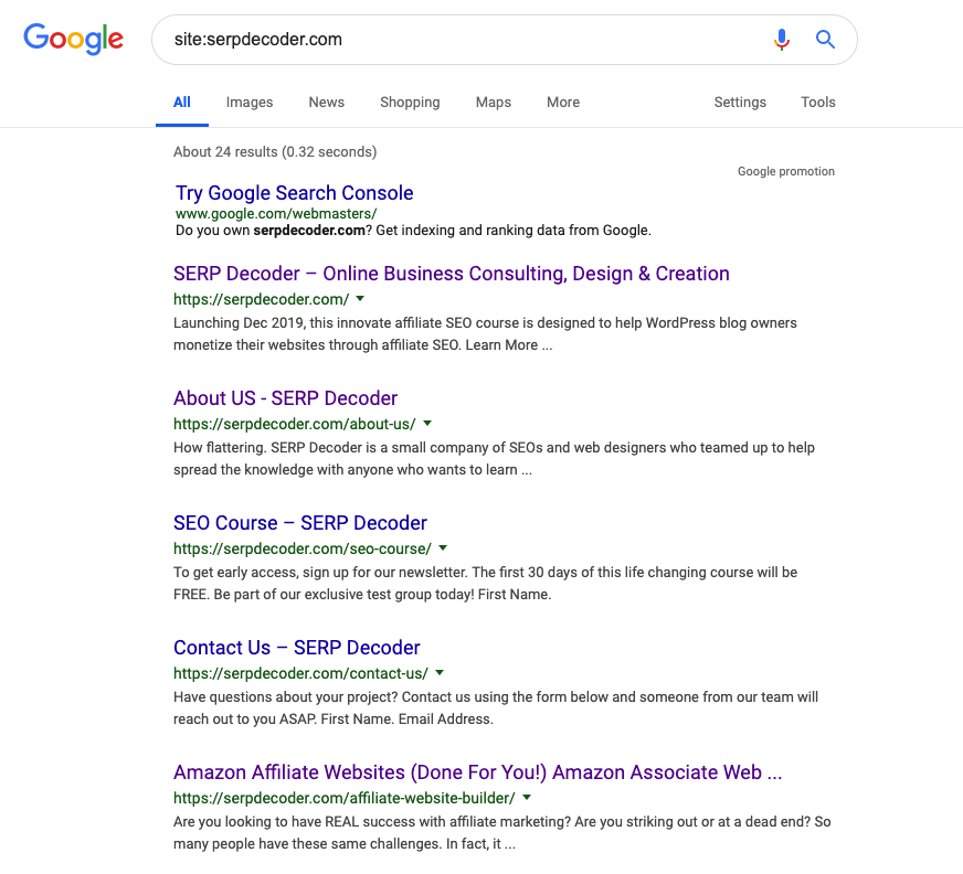 Site Search on Google